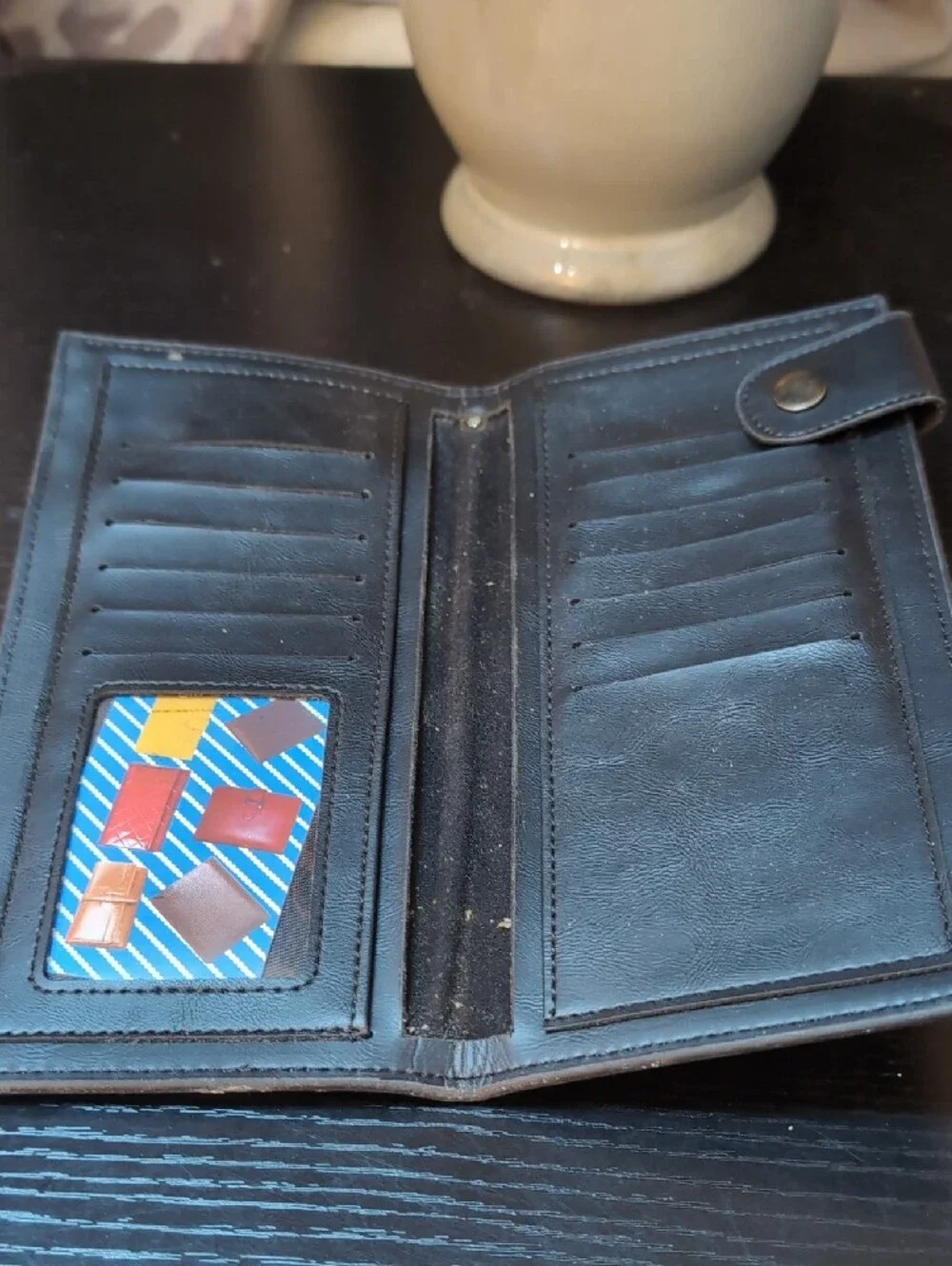 Men's Black Cross Accent Chain Wallet